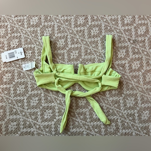 Pointelle Rib Camellia Bikini Top - Picture 5 of 5